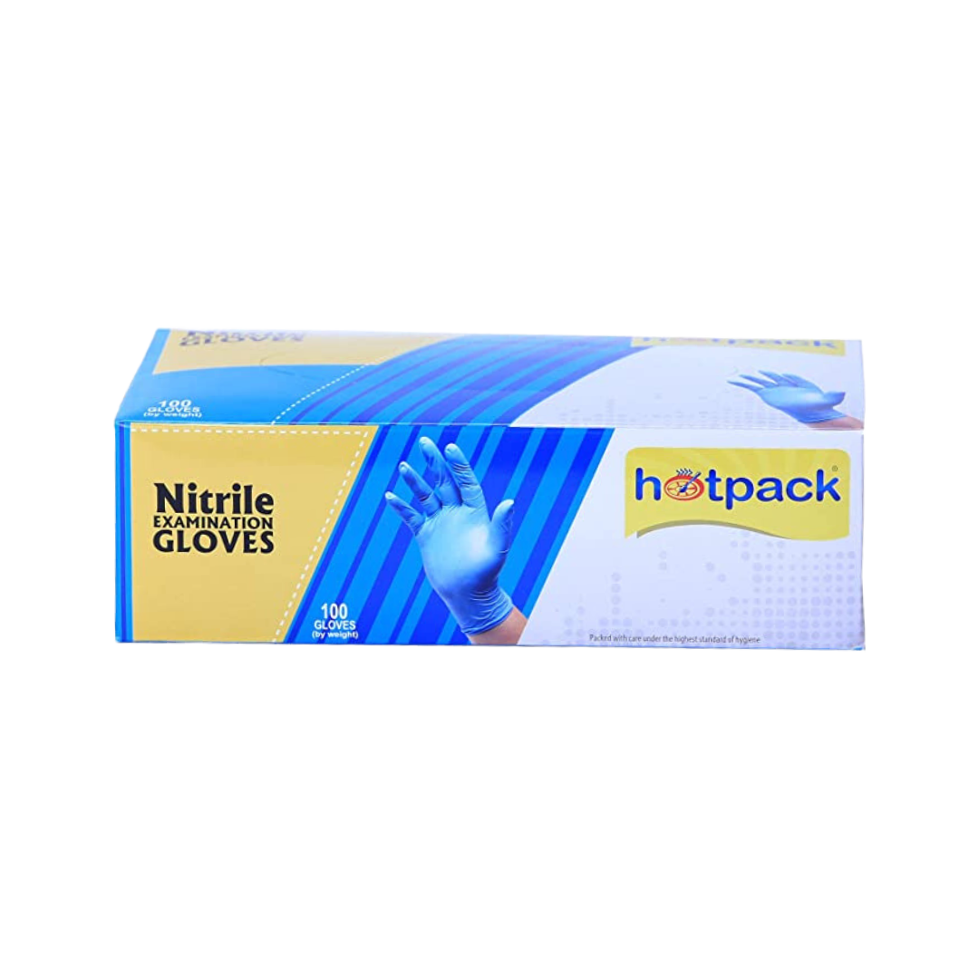 Hotpack Nitrile Gloves - Powder Free - Large, Food Safe, 100 Pieces