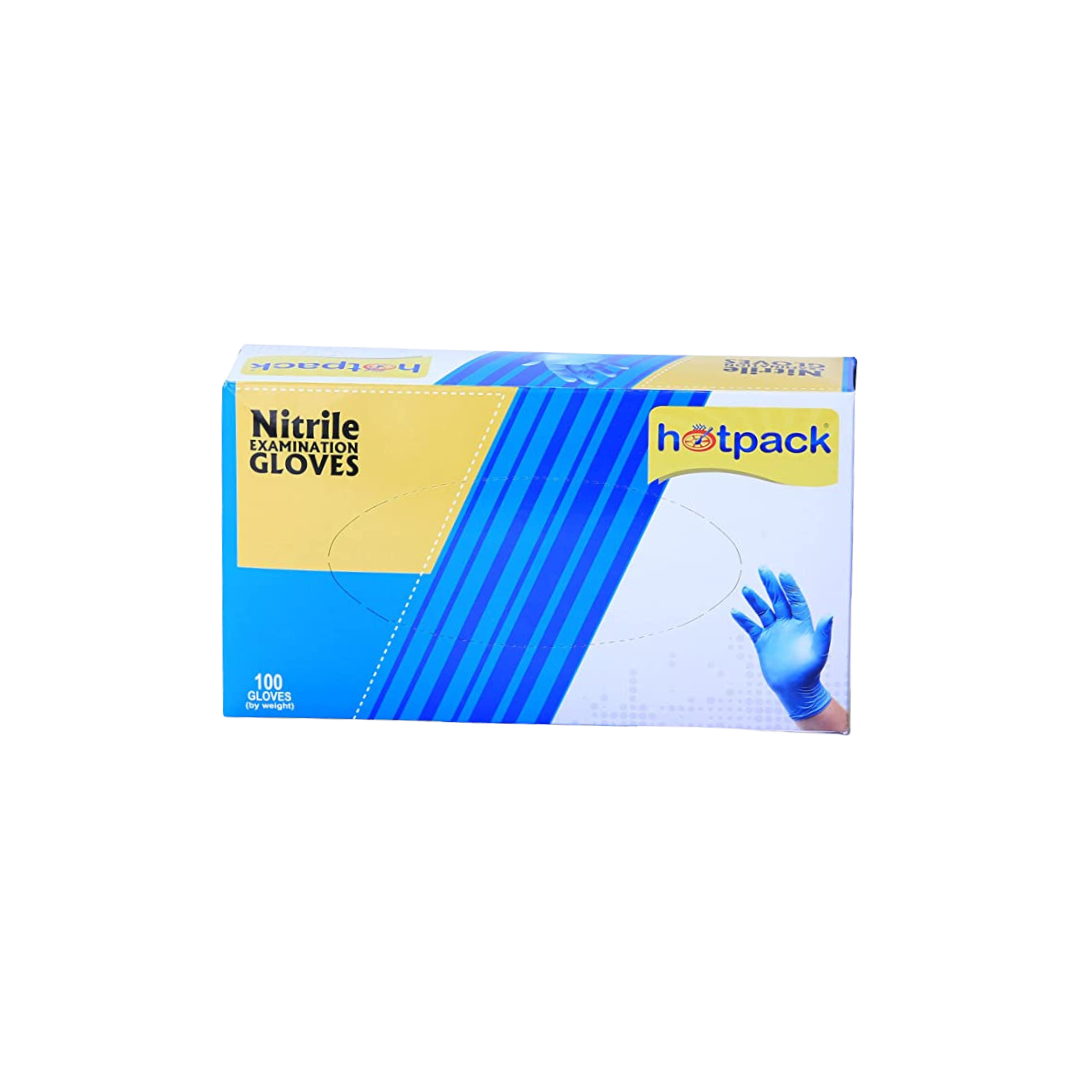 Hotpack Nitrile Gloves - Powder Free - Large, Food Safe, 100 Pieces