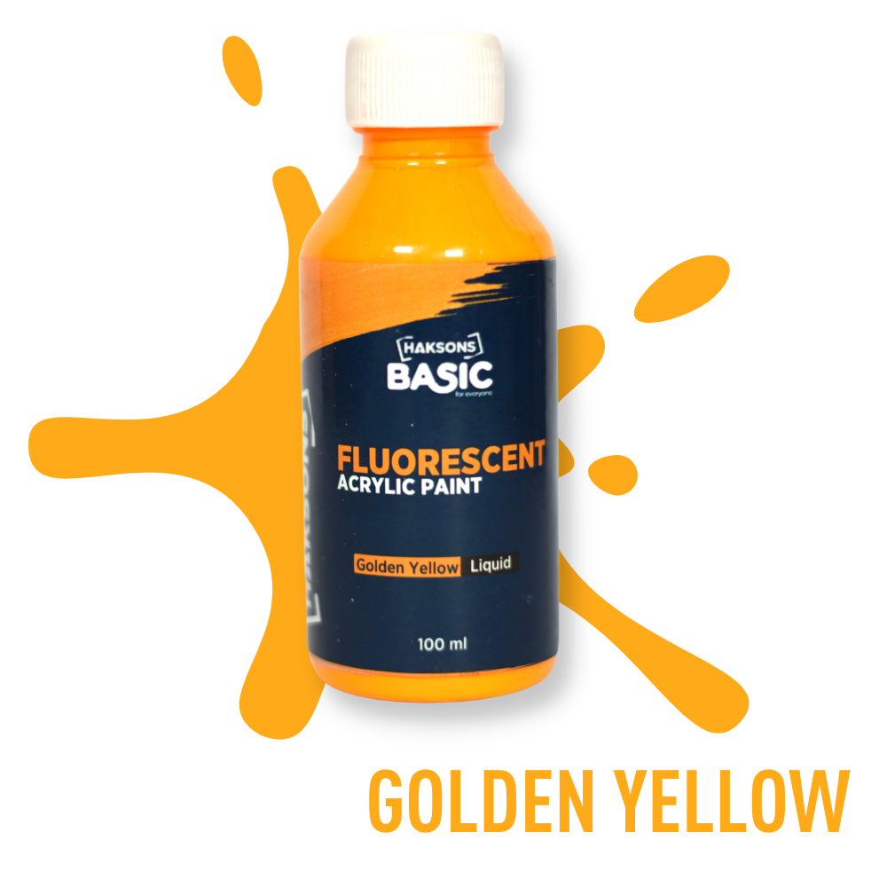 Haksons Fluorescent Acrylic Paints - Golden Yellow