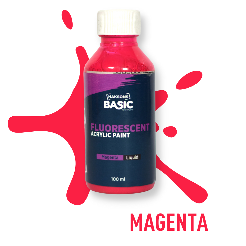 Haksons Fluorescent Acrylic Paints - Magenta
