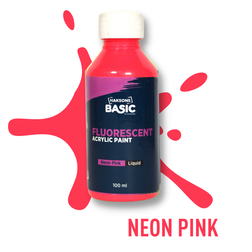 Haksons Fluorescent Acrylic Paints - Neon Pink
