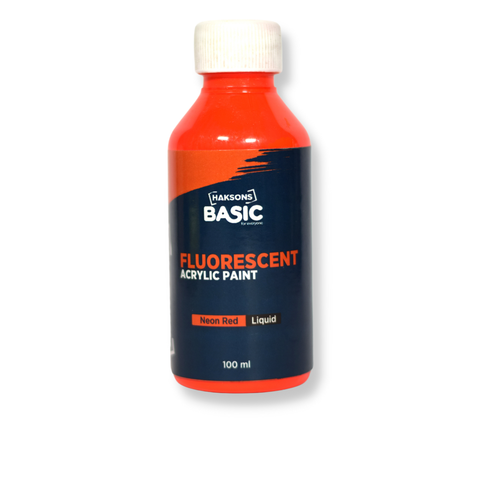 Haksons Fluorescent Acrylic Paints - Neon Red