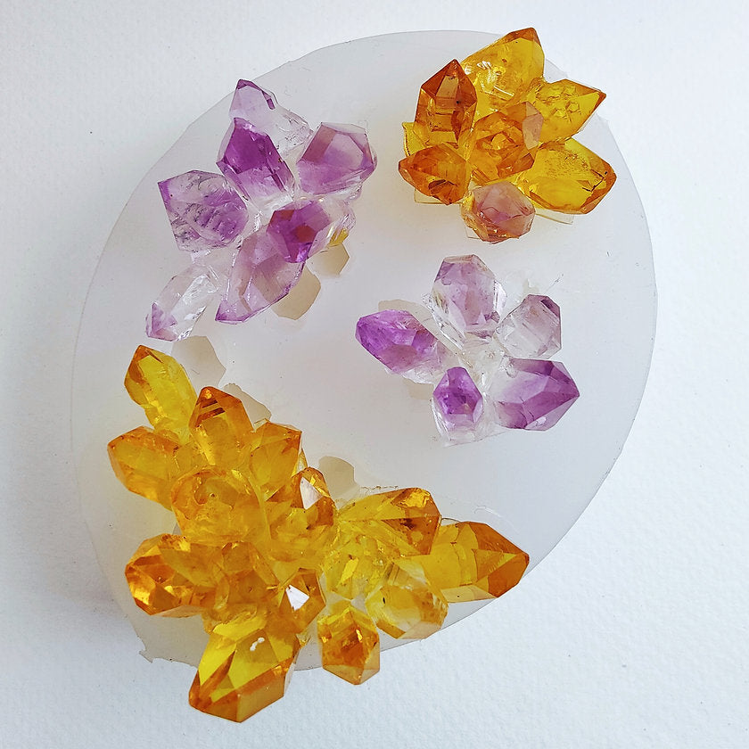 Crystal Cluster Handmade Silicone Mould - 4 Crystals for Resin Art