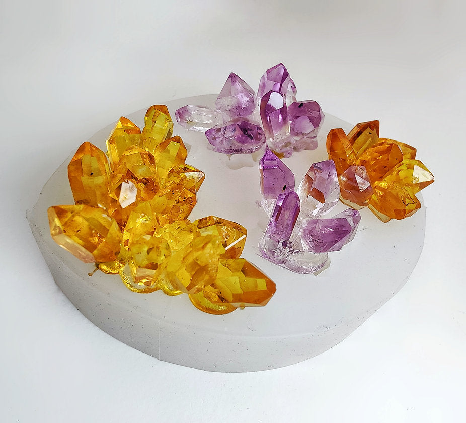 Crystal Cluster Handmade Silicone Mould - 4 Crystals for Resin Art