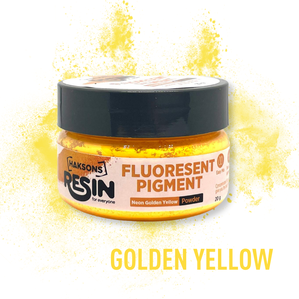 Haksons Fluorescent Pigments (Powder) - Neon Golden Yellow (Resin / Jesmonite / Concrete)