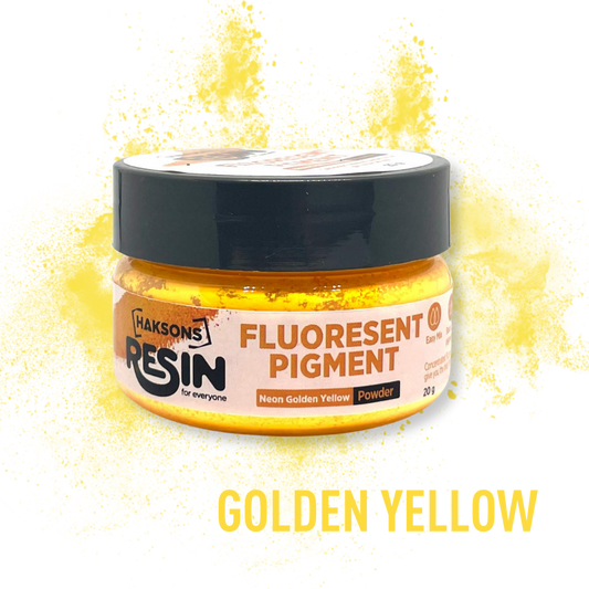 Haksons Fluorescent Pigments (Powder) - Neon Golden Yellow (Resin / Jesmonite / Concrete)