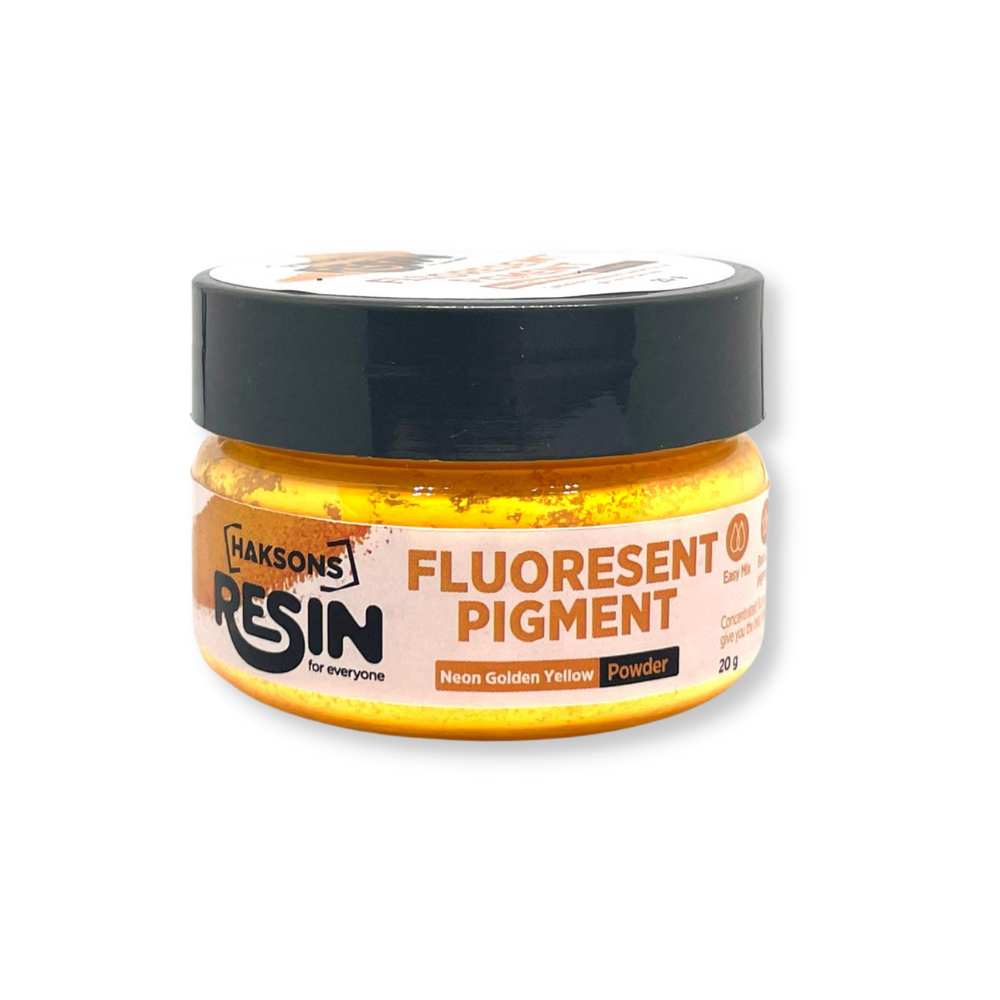 Haksons Fluorescent Pigments (Powder) - Neon Golden Yellow (Resin / Jesmonite / Concrete)