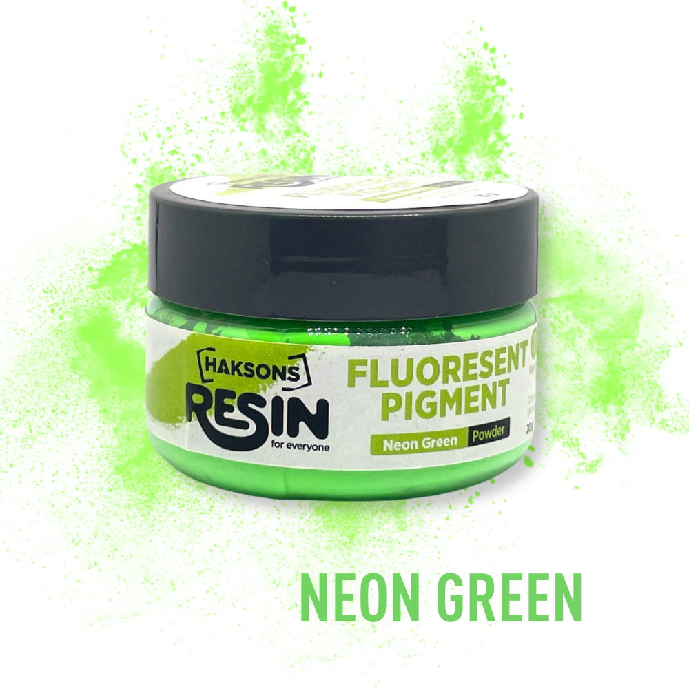 Haksons Fluorescent Pigments (Powder) - Neon Green (Resin / Jesmonite / Concrete)