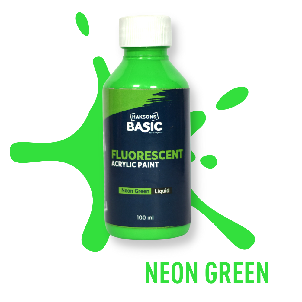 Haksons Fluorescent Acrylic Paints - Neon Green