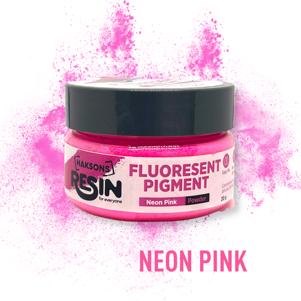 Haksons Fluorescent Pigments (Powder) - Neon Pink (Resin / Jesmonite / Concrete)