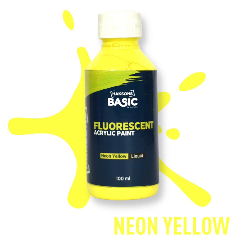 Haksons Fluorescent Acrylic Paints - Neon Yellow